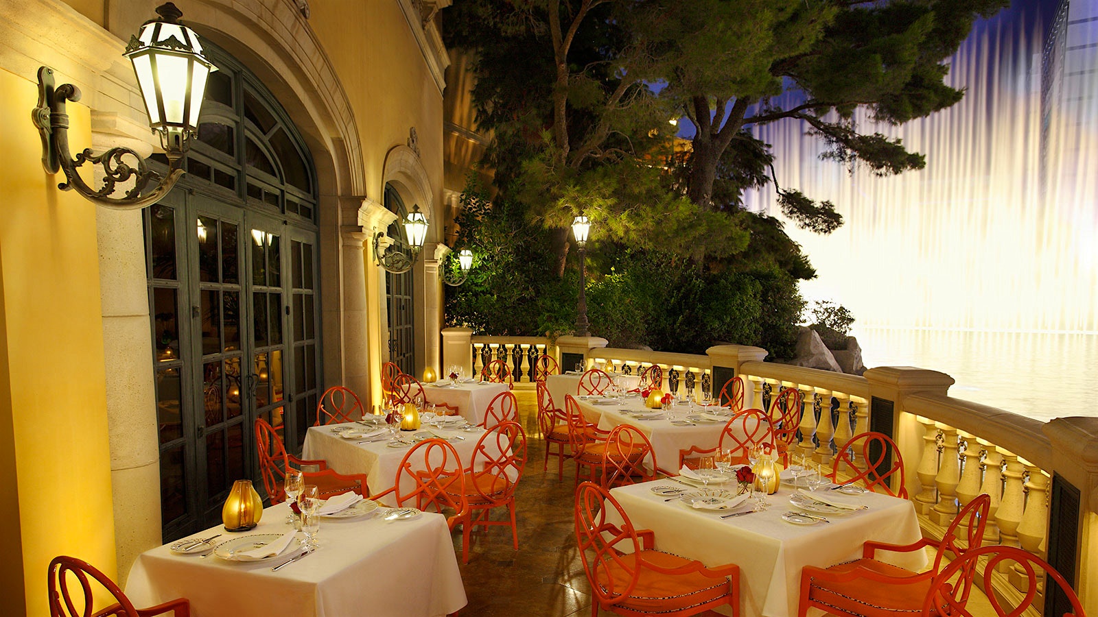 Outdoor tables at Picasso
